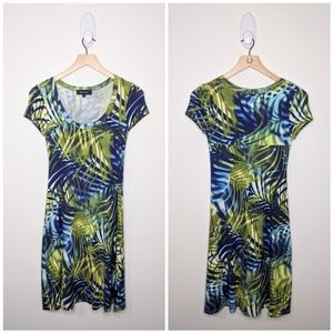 Karen Kane Scoop Neck Short Sleeve Flare Dress